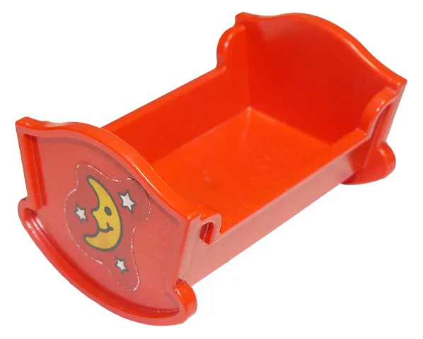 Duplo, Furniture Cradle (Belville Baby Crib) with Moon and Stars Pattern (Sticker) - Set 2942