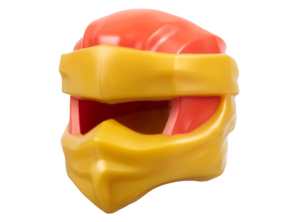 Minifigure, Headgear Ninjago Wrap Type 9 with Molded Pearl Gold Wraps and Knot Pattern