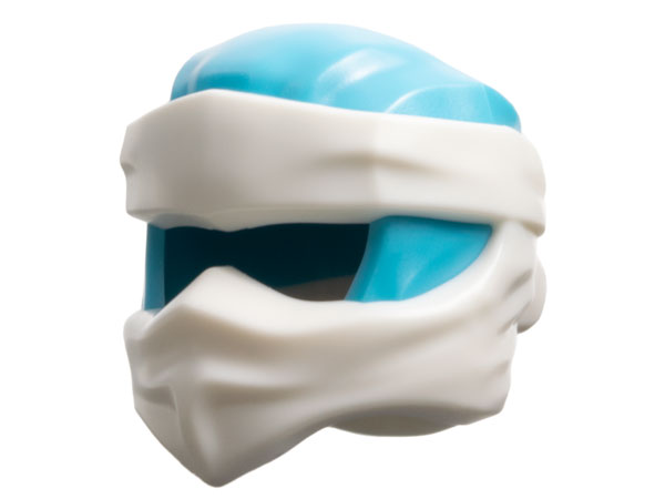 Minifigure, Headgear Ninjago Wrap Type 9 with Molded White Wraps and Knot Pattern