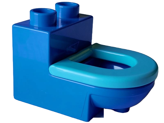 Duplo, Furniture Toilet with Medium Azure Seat (4911 / 4912)