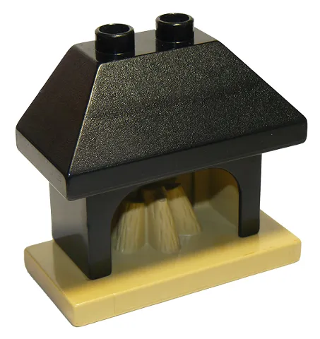 Duplo, Furniture Fireplace with Black Top with 2 Studs