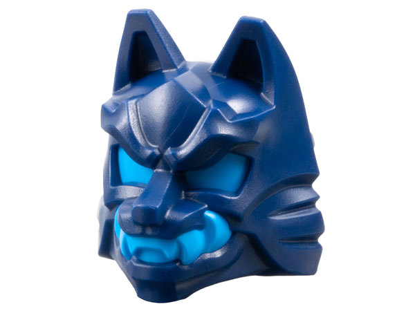 Minifigure, Headgear Mask Wolf with Knot on Back with Molded Dark Azure Eyes, Teeth, and Head Wrap Pattern