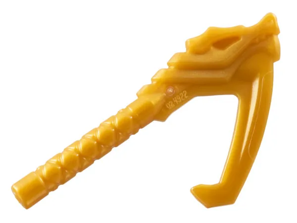 Minifigure, Weapon Sickle with Dragon Head and Long Wrapped Handle