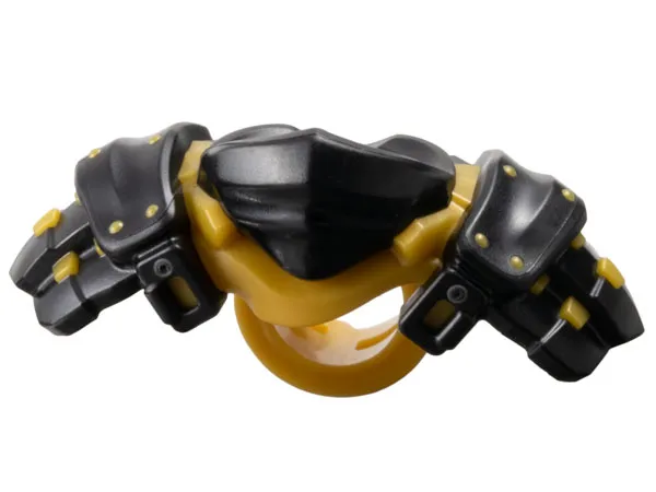 Minifigure Armor Shoulder Pads and Bandana with Molded Pearl Gold Rivets and Scabbard for 2 Katanas Pattern