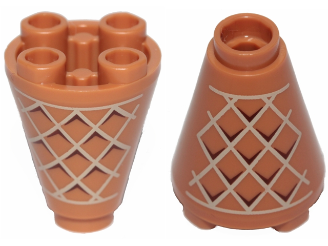 Cone 2 x 2 x 2 Inverted with Waffle Pattern