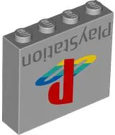 Brick 1 x 4 x 3 with PlayStation Logo Pattern