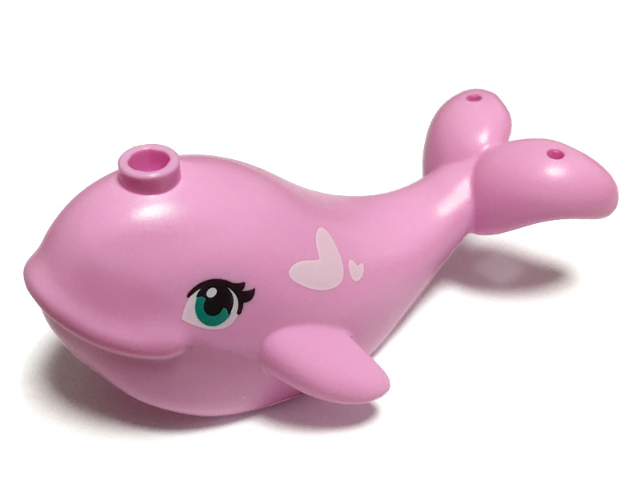 Whale, Friends Style with Dark Turquoise Eyes Pattern