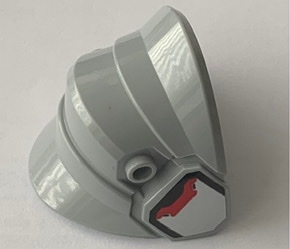 Large Figure Armor, Shoulder - 2 x 4 Brick Base with Curved Ends and Side Studs with Silver Plate with Red Stripe and Black Line Pattern on Both Sides Model Right Side (Stickers) - Set 75973