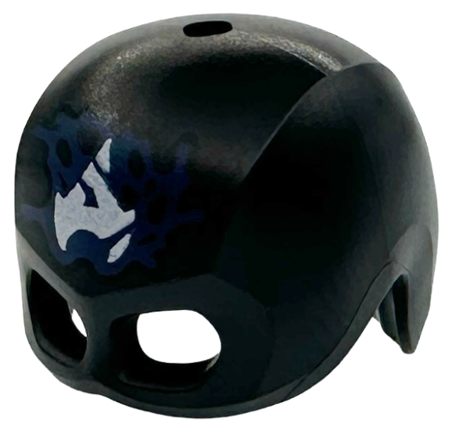Minifigure, Headgear Helmet Mask, Hole on Top with White Letter A and Dark Blue Symbiote Tendrils Pattern (Venomized Captain America)
