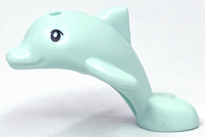 Dolphin, Friends Style, Baby Jumping with Black Eyes, Upper Eyelids Pattern