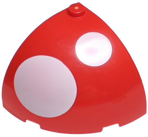 Brick, Round Corner 4 x 4 x 2 2/3 Dome Top with 2 White Circles Pattern (Super Mario Piranha Plant Section)