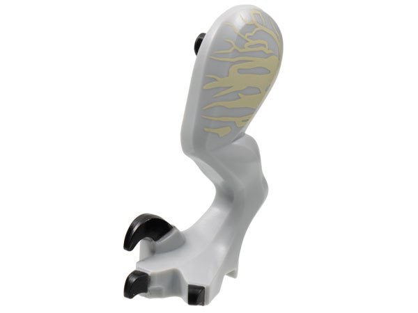 Dinosaur Leg Large (Rear) Raptor Left with Black Pin with Black Claws and Tan Markings Pattern