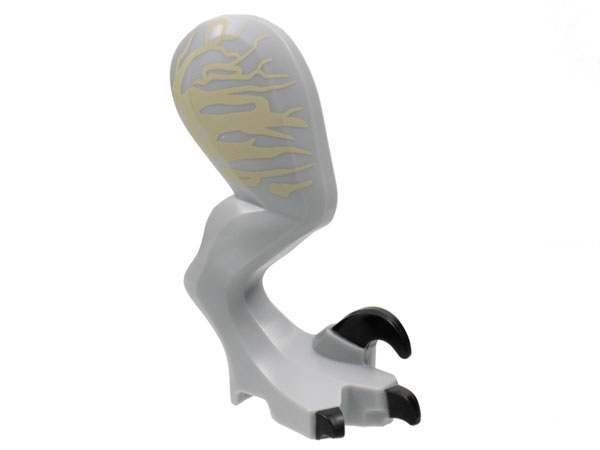 Dinosaur Leg Large (Rear) Raptor Right with Black Pin with Black Claws and Tan Markings Pattern