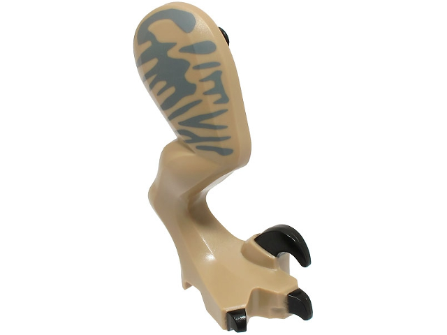 Dinosaur Leg Large (Rear) Raptor Right with Black Pin with Black Claws and Dark Bluish Gray Markings Pattern