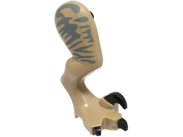 Dinosaur Leg Large (Rear) Raptor Right with Black Pin with Black Claws and Dark Bluish Gray Markings Pattern