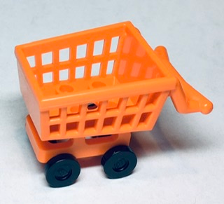 Minifigure, Utensil Shopping Cart Frame with Black Wheels (49649 / 2496)