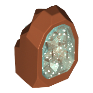 Rock 1 x 1 Geode with Molded Glitter Trans-Light Blue Crystals Pattern