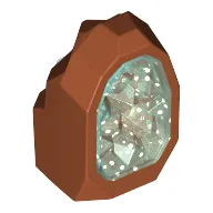 Rock 1 x 1 Geode with Molded Glitter Trans-Light Blue Crystals Pattern