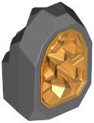 Rock 1 x 1 Geode with Molded Trans-Orange Crystals Pattern