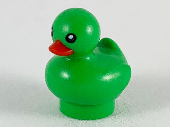 Duckling with Molded Red Beak and Printed Black Eyes Pattern