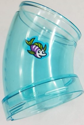 Cylinder Tube, Curved 45 degrees with Fish with Lime Fins Pattern (Sticker) - Set 41430