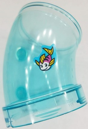 Cylinder Tube, Curved 45 degrees with Fish with Yellow Fins Pattern (Sticker) - Set 41430
