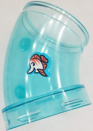 Cylinder Tube, Curved 45 degrees with Fish with Coral Fins Pattern (Sticker) - Set 41430
