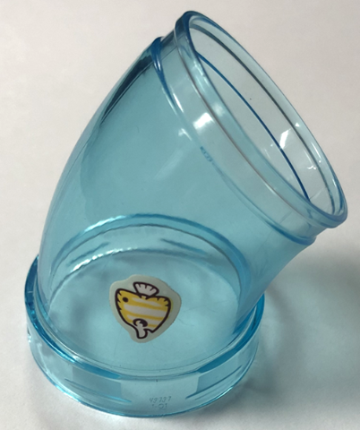 Cylinder Tube, Curved 45 degrees with White and Yellow Striped Fish Pattern (Sticker) - Set 41720