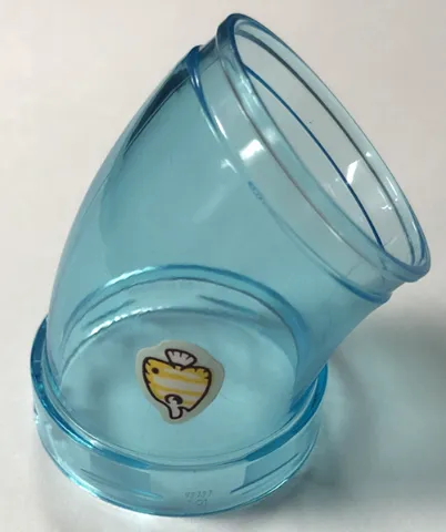 Cylinder Tube, Curved 45 degrees with White and Yellow Striped Fish Pattern (Sticker) - Set 41720