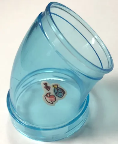 Cylinder Tube, Curved 45 degrees with 3 Fish Pattern (Sticker) - Set 41720