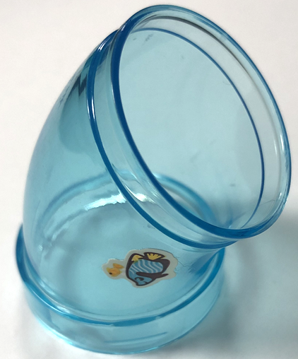 Cylinder Tube, Curved 45 degrees with 2 Fish Pattern (Sticker) - Set 41720