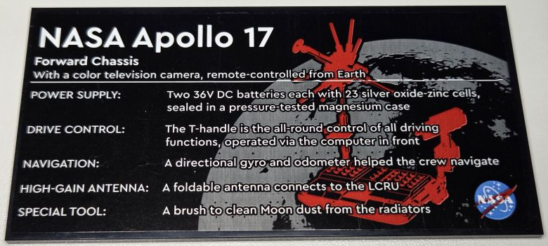 Tile 8 x 16 with Bottom Tubes, Polished Surface with NASA Apollo 17 Forward Chassis Pattern (Sticker) - Set 42182