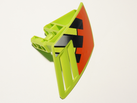 Technic, Panel RC Car Mudguard Small, Right with Red Area and Black Stripes Pattern (Sticker) - Set 8675