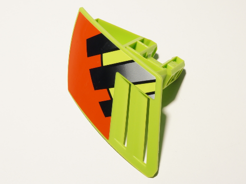 Technic, Panel RC Car Mudguard Small, Left with Red Area and Black Stripes Pattern (Sticker) - Set 8675