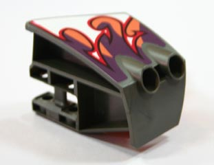 Technic, Panel RC Car Mudguard Front, Left with Flame Pattern (Sticker) - Set 8676