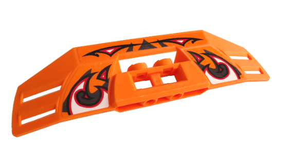 Technic, Panel RC Car Spoiler with Black, Red and White Flames Pattern (Stickers) - Set 8676