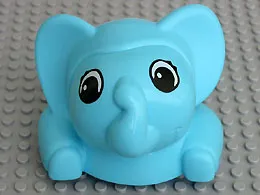 Primo Stacking Elephant Head and Torso with Black and White Eyes Pattern