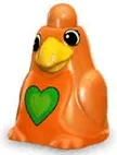 Primo Animal Bird Large with Stud on Top of Head with Green Heart Pattern