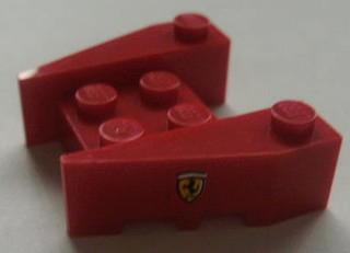 Wedge 3 1/2 x 4 with Stud Notches with Ferrari Logo Pattern on Both Sides (Stickers)