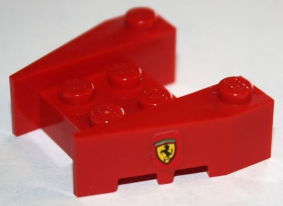 Wedge 3 1/2 x 4 with Stud Notches with Ferrari Logo Narrow Pattern on Both Sides (Stickers) - Sets 8362 / 8375 / 8654 / 8672 / 8673