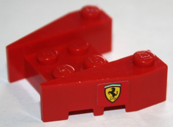 Wedge 3 1/2 x 4 with Stud Notches with Ferrari Logo Wide Pattern on Both Sides (Stickers) - Set 8144