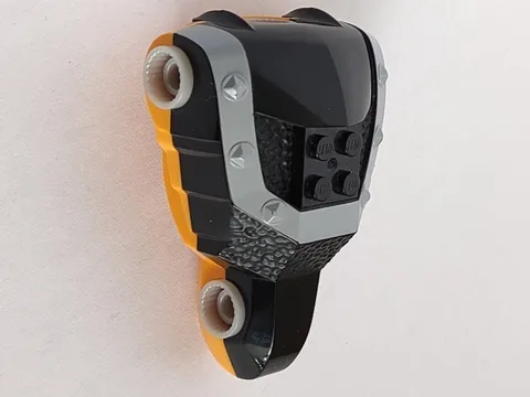 Large Figure Torso KK with Dracus Pattern (Black Front and Silver Trim) - Series 3 - Brick 2 x 2 Relief (base part number is in question)