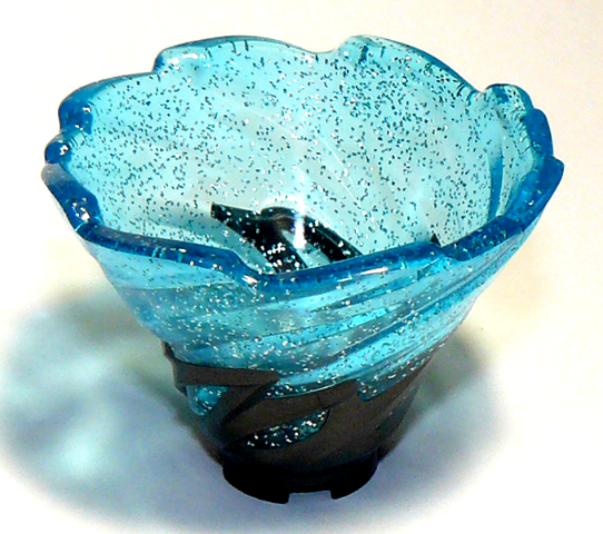 Tornado of Spinjitzu Narrow with Molded Glitter Trans-Light Blue Top Pattern