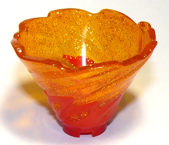 Tornado of Spinjitzu Narrow with Molded Glitter Trans-Orange Top Pattern