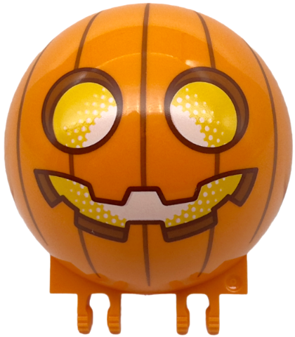 Windscreen 6 x 6 x 3 Canopy Dome Half Sphere with Dual 2 Fingers with Pumpkin Jack O' Lantern with Yellow Eyes and Mouth and Dark Orange Lines Pattern