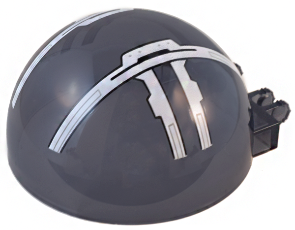 Windscreen 6 x 6 x 3 Canopy Dome Half Sphere with Dual 2 Fingers with SW Rebel Ghost Cockpit, White Perpendicular Lines with Rivets and Black Outlines Pattern