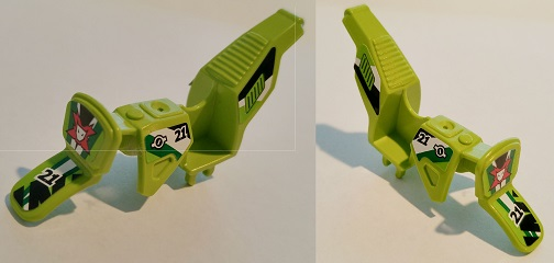 Motorcycle Fairing, Dirt Bike with World Racers Team Extreme Logo, '21' and Exhaust Pattern (Stickers) - Set 8896