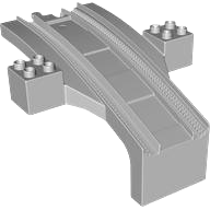 Duplo, Train Track Bridge Middle Section, Half Arch with 2 x 2 Side Supports