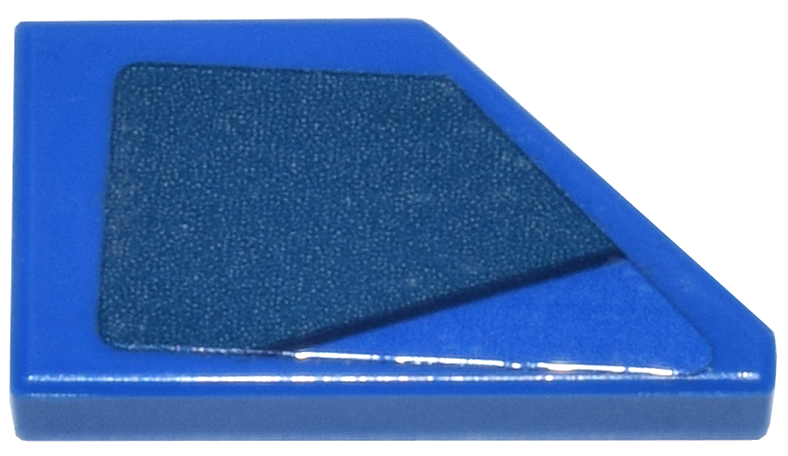 Tile, Modified 1 x 2 Wedge Left with Dark Blue Panel Pattern (Sticker) - Set 77249