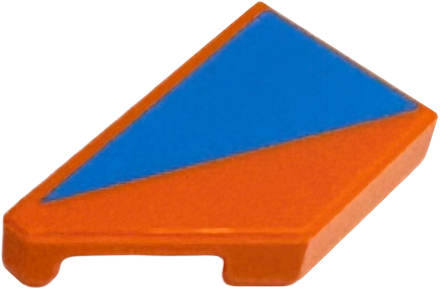 Tile, Modified 1 x 2 Wedge Left with Dark Azure Triangle Pattern